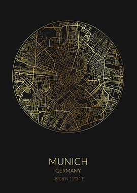 Munich Black Gold Map