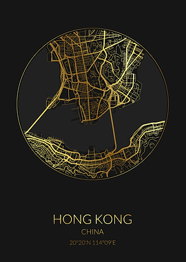 Hong Kong Black Gold Map