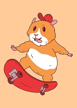 Hamster Skate Skater Gift