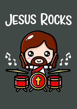 Jesus Rocks Cute Drummer