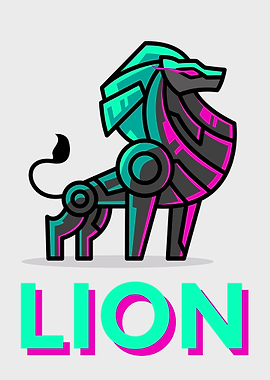 Lion Purple Teal
