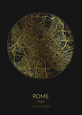 Rome Black Gold Map