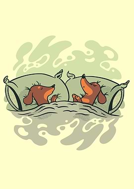 Cute Sausage Dogs Sleeping