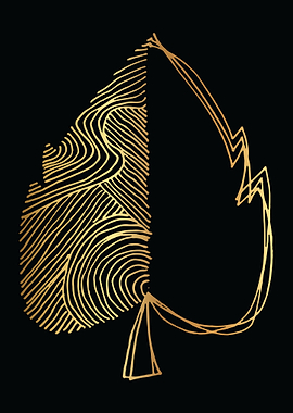 Gold Abstract Leaf Lines