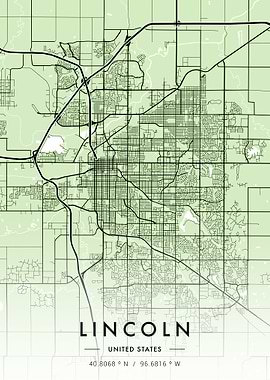 Lincoln City Map Green