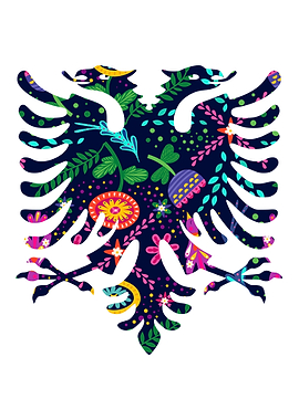 Albanian Eagle Girl Flag