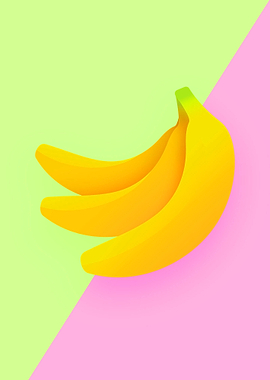 Banana Fruits painted