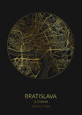 Bratislava Black Gold Map