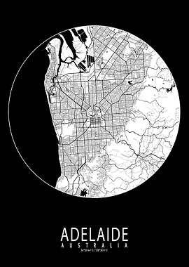 Adelaide City Map Moon