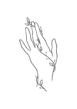 Minimalist Line Art Hands