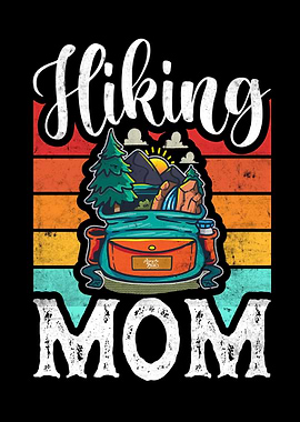Hiking Mom Retro Sunset