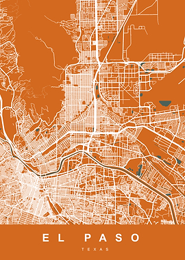 EL PASO City Map Texas
