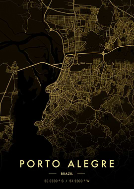 Porto Alegre City Map Gold