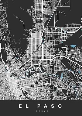 EL PASO City Map Texas