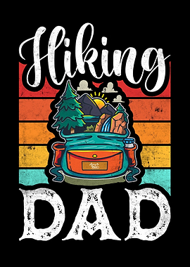 Hiking Dad Retro Sunset