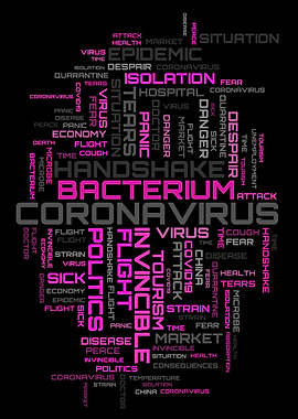 Pandemic word cloud art