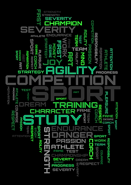 Green sport text art