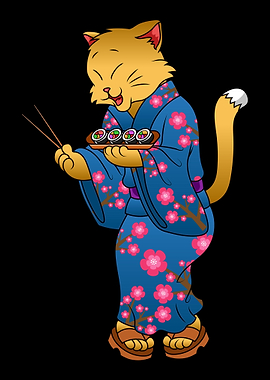 Japanese Cat Owner Kimono