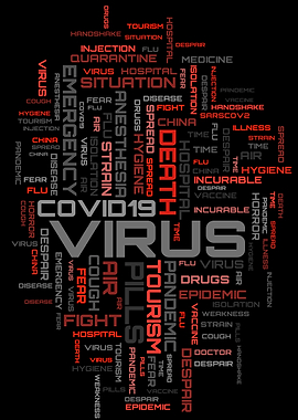 Virus word cloud art