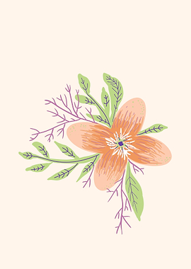 Orange Pink Peachy Flower