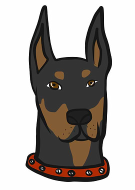 Doberman dog face
