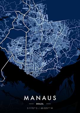Manaus City Map Blueprint