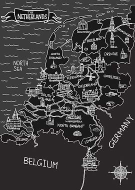 Dark Mode Netherlands Map