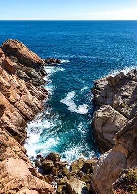 The rugged coastline