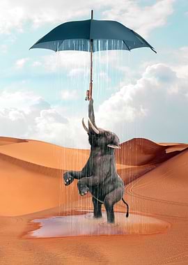 Elephant with Umbrella