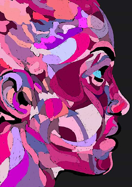 Face in pop art style