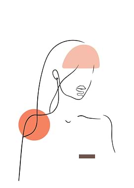 Female Line Art Watercolor