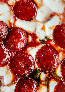 Cheesy pepperoni pizza