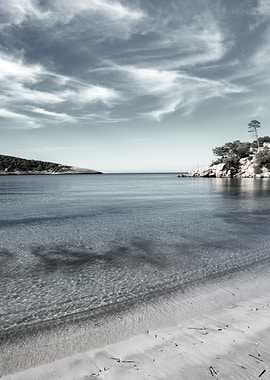 The coast on a blue day