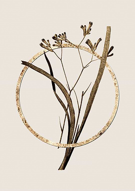 Gold Glitter Flower Circle