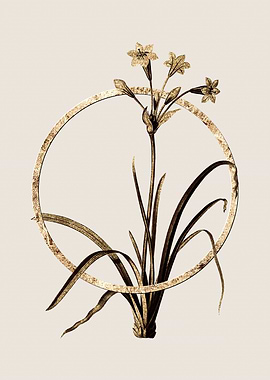 Gold Glitter Flower Circle