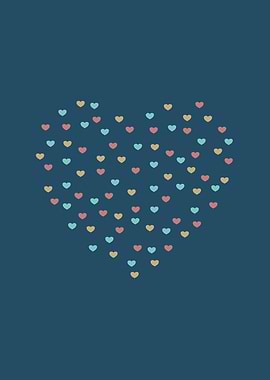 Colorful hearts shape