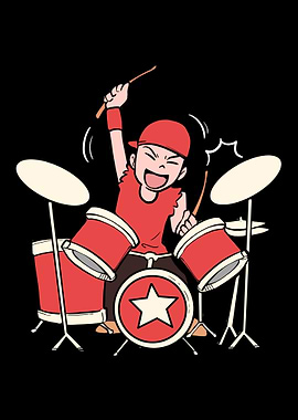 Boy Drummer Drummer or Mus