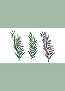 Leaves trio in green