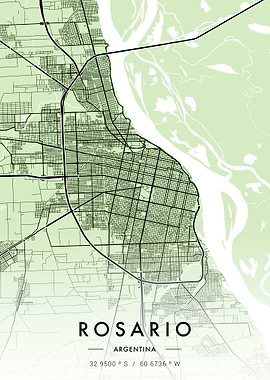 Rosario City Map Green