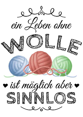 Stricken Spruch Wolle Oma