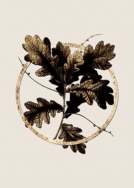 Gold English Oak Leaves