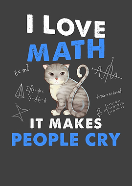 Funny Cat Face I Love Math