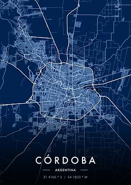 Cordoba City Map Blueprint