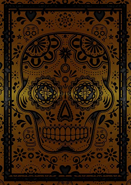 Gold sugar skull