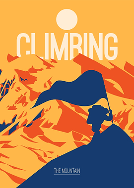 Climbing orange poster
