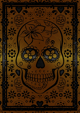 Gold sugar skull