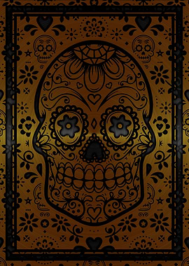 Gold sugar skull
