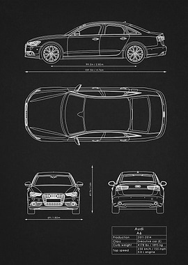 Audi A6 blueprint