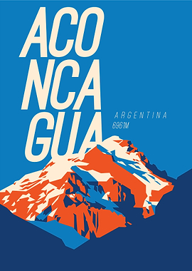 Aconcagua mountain blue