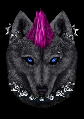 Punk Rock Black Wolf